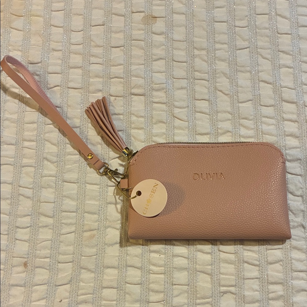 NWT- Small Pink Wristlet Clutch-Olivia